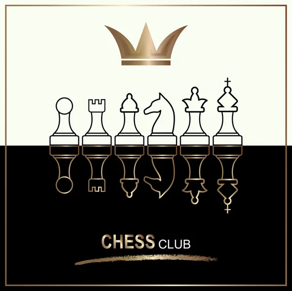 Logo club de ajedrez. — Vector de stock