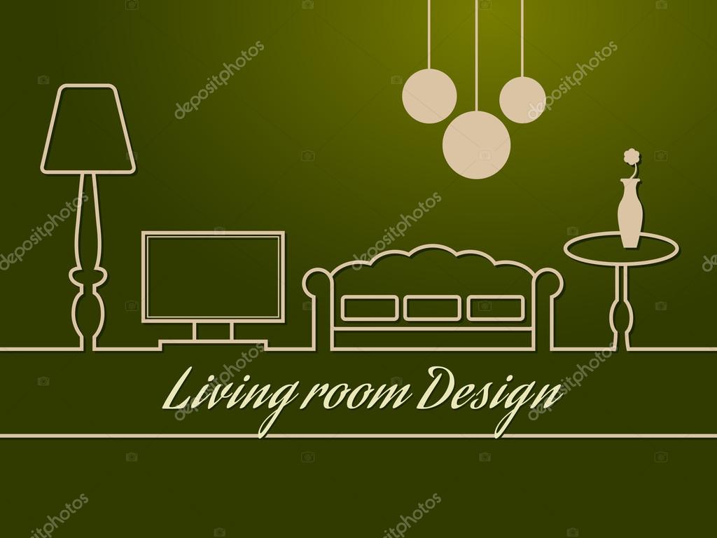 Living room design. Vector illustration