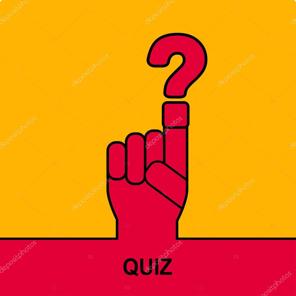 Hand with question mark. Quiz sign icon. Questions  game symbol.