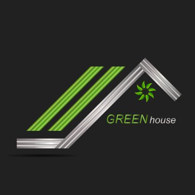 Yeşil çatı ev logo