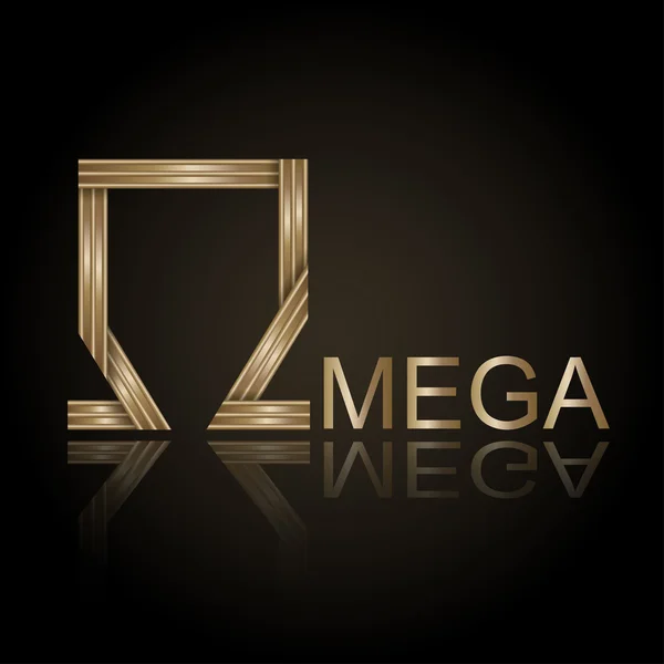 Absztrakt kreatív koncepció vektor ikon az omega. — Stock Vector