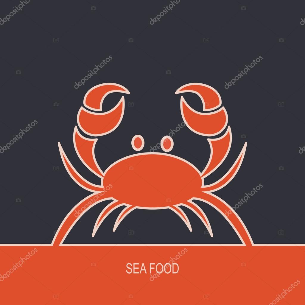 Sea food design over black background. Vector illustration