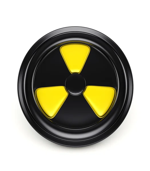 3d biohazard sign on black can cover — Stock Photo, Image