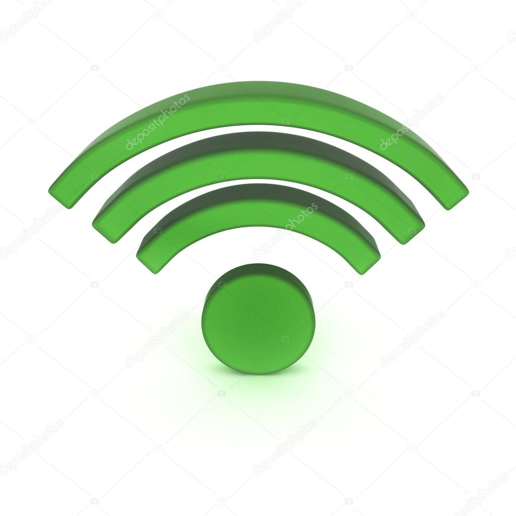 3d wi-fi symbol isolated on white