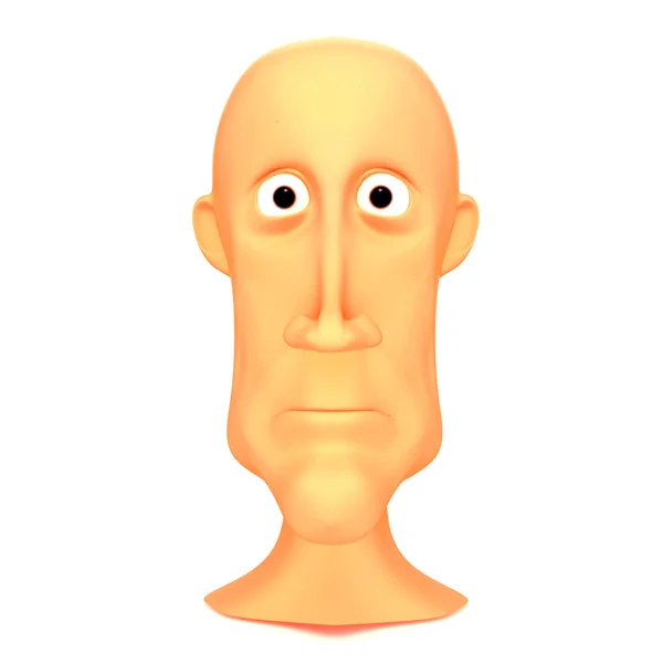 Modèle 3d de tête humaine de dessin animé — Photo