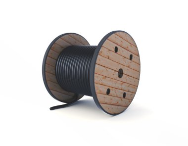 beyaz izole 3d kablo davul