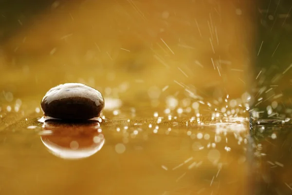 石头在地面反射在下雨的日子里斯坦 — 图库照片