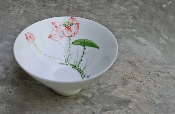 Çin puer çay için beyaz kase