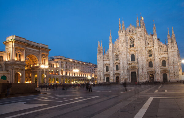 Milan cathedral by night