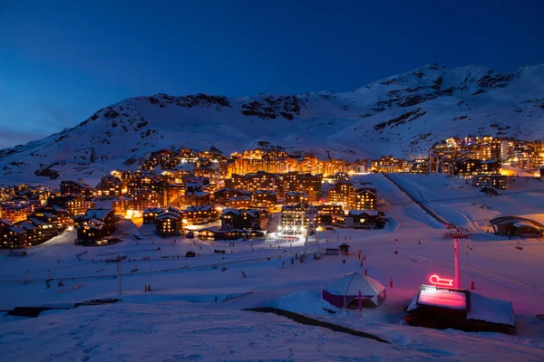 Val Thorens de noche Imagen De Stock