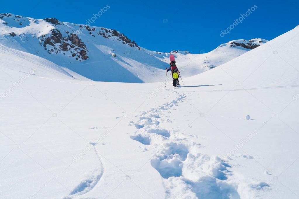 Snowboarder in winter