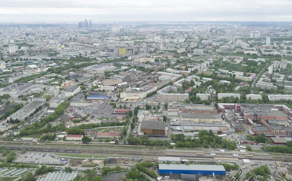 Widok Moskwy z wysokości wieży telewizyjnej Ostankino — Zdjęcie stockowe
