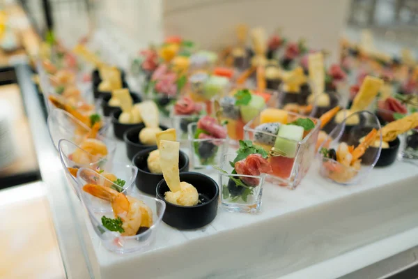 Catering Food Dessert Dolci Mini Tartine Snack Antipasti Cibo Evento — Foto Stock