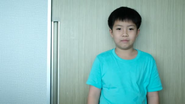 敬意を示すアジアの少年タイの子供は敬意を払う — ストック動画