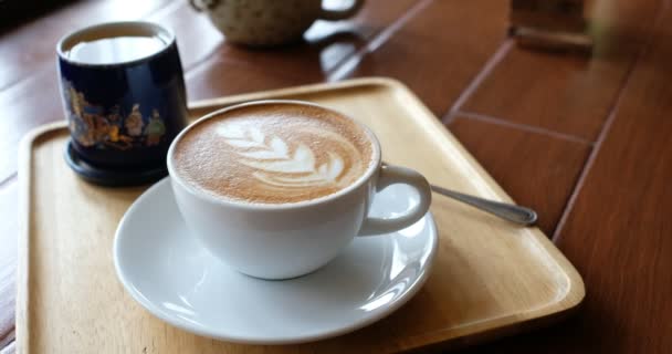 Taza Café Caliente Mesa Tiempo Relajación Hora Mañana — Vídeo de stock