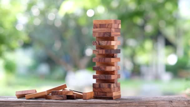 Budowa Drewnianych Bloków Plan Strategia — Wideo stockowe