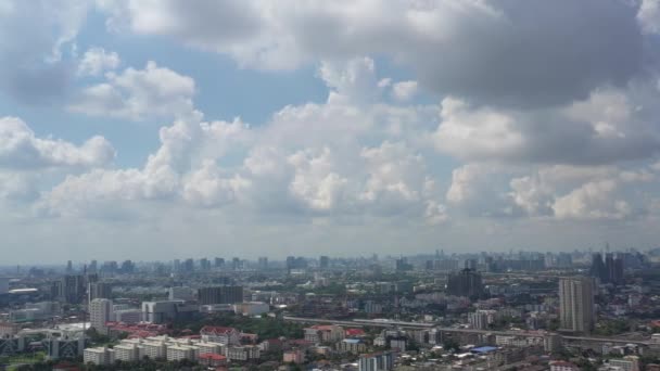 Aerial City View Flying Drone Nonthaburi Thailand Top View City — Stockvideo