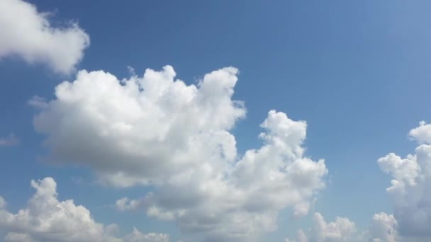 Blå Himmel Med Moln Bakgrund Sommar Tid Vacker Himmel — Stockvideo