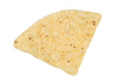 Tortilla Corn restoranı usulü, organik beyaz mısır unundan yapılmış. Nachos veya taze salsa sosu için cips. Geleneksel Meksika yemeği aperatifi. Beyaz izole arkaplan.