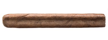 Puro. Gerçek tütün yapraklarından yapılmış el yapımı kahverengi puro. Sigara bağımlılığa ve kansere neden olur. Nikotin sağlığına zarar verir. Makro, kapat. Küba Havana 'dan purolar. Beyaz izole arkaplan