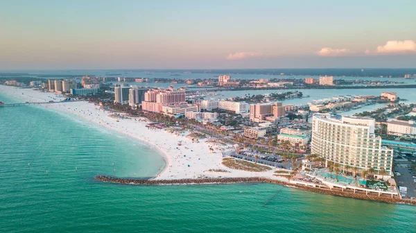 Panoráma Város Clearwater Beach Nyári Vakáció Floridában Gyönyörű Kilátás Szállodák — Stock Fotó
