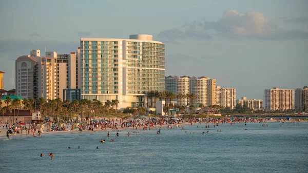 Gente Sulla Spiaggia Hotel Hotel Stati Uniti Vacanze Estive Florida — Foto Stock