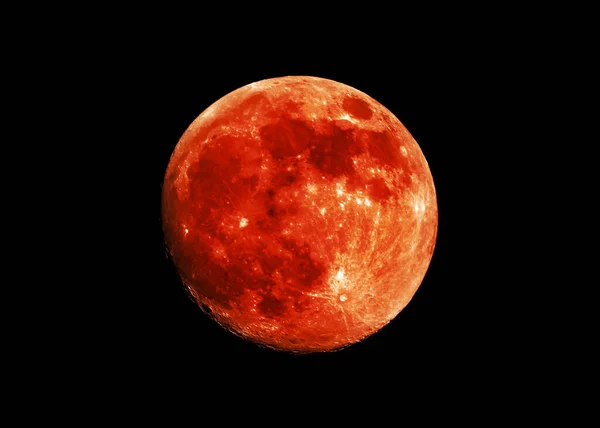 Total Lunar Eclipse Super Blood Full Moon Black Night Sky — Stock Photo, Image