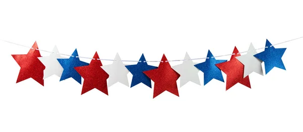 Csillagkoszorú Vagy Amerikai Zászló Július Függetlenség Napja Amerikai Csillagcsíkos Hazafias — Stock Fotó