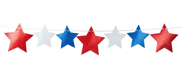 Csillagkoszorú Vagy Amerikai Zászló Július Függetlenség Napja Amerikai Csillagcsíkos Hazafias — Stock Fotó
