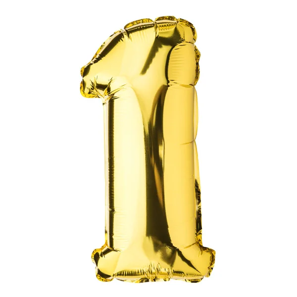 Balão Balão Hélio Cor Folha Amarela Dourada Número Bom Para — Fotografia de Stock