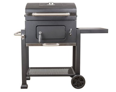 Izgara yap. Açık hava kömürü ağır metal ızgarası. Biftek, barbekü, burger, balık, domuz eti, biftek ve ızgara için uzman aşçılar. Piknik ya da barbekü partisi. Beyaz izole arkaplan
