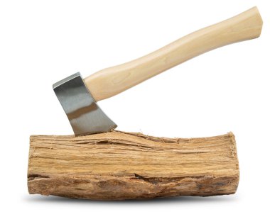 Balta ya da Balta. Çelik bıçaklı tahta baltayla. Cilalanmış çelik bir bıçak ve pürüzsüz ergonomik ahşap bir sapı olan el baltası. Açık havada kullanmak için mükemmel. Kamp, hayatta kalma, ormancılık, oduncu.