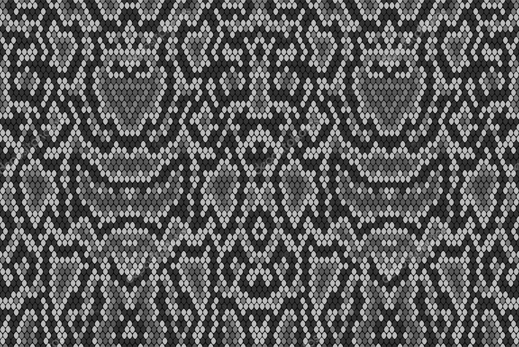 Snake python skin texture. Seamless pattern black on white background ...