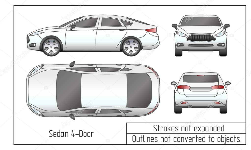 Car Sedan And Suv Drawing Outlines Not Converted To Objects