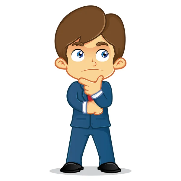 Businessman thinking mascot — Stockový vektor