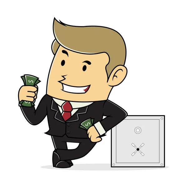Homme d'affaires détenant de l'argent — Image vectorielle
