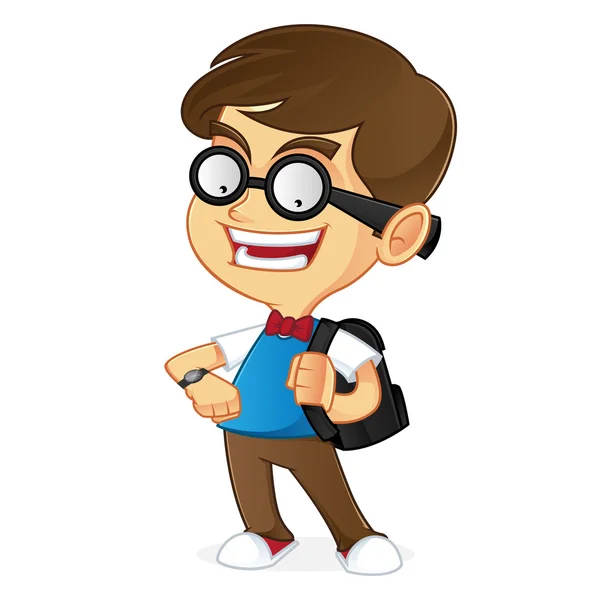 Nerd Geek cartoon — Stock Vector