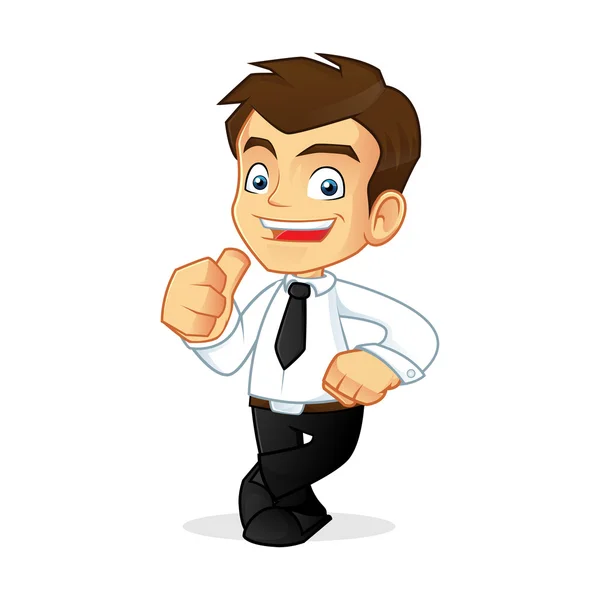 Businessman leaning and giving thumb up — Stock Vector