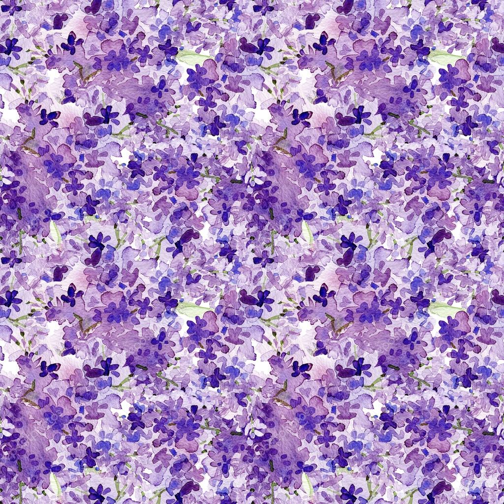 Seamless Watercolor Background Lilac Flowers Stock Photo By ©tatianaka