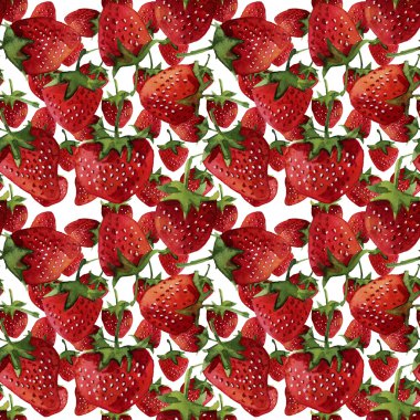 Seamless modeli. Suluboya çilek.