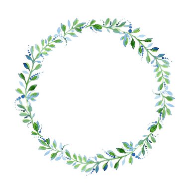 suluboya çiçek çerçevesi