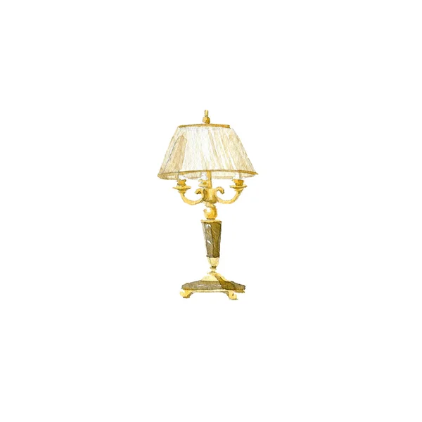 Classic table lamp, watercolor illustration — Stock Photo, Image