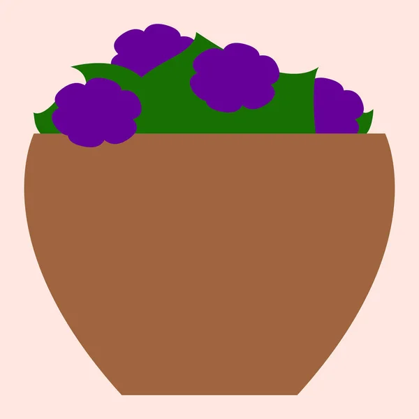 盆栽中的家庭 有花的植物 — 图库矢量图片