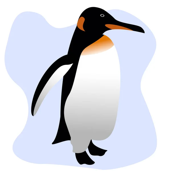 Penguin on a blue background. — Stock Vector