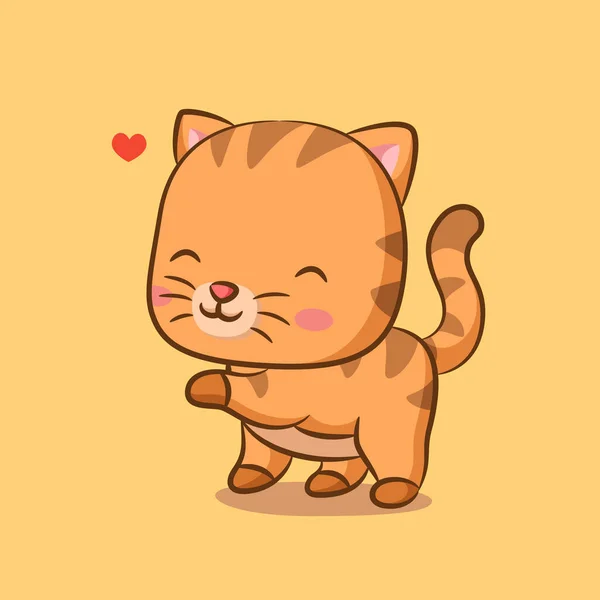 Gato Lindo Con Expresión Linda Está Lleno Corazón Ilustración — Vector de stock