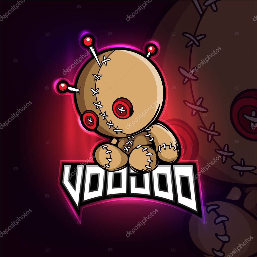Voodoo mascot esport logo design of illustration