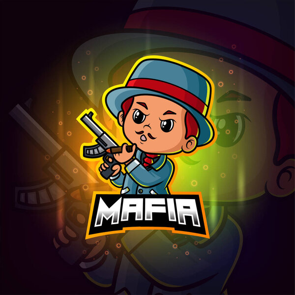 The mafia mascot esport logo design of illustration