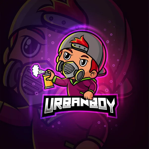 Mascotte Urbanboy Esport Logo Design Illustration — Image vectorielle