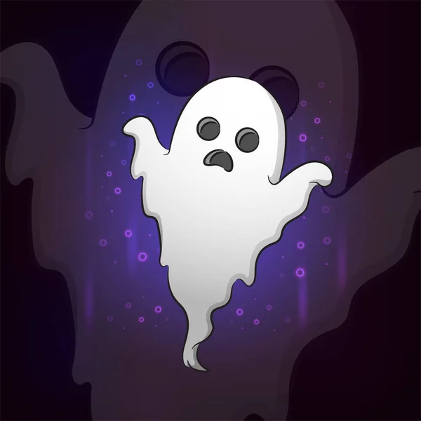 Flying Halloween Ghost Esport Mascot Design Illustration — Stock Vector