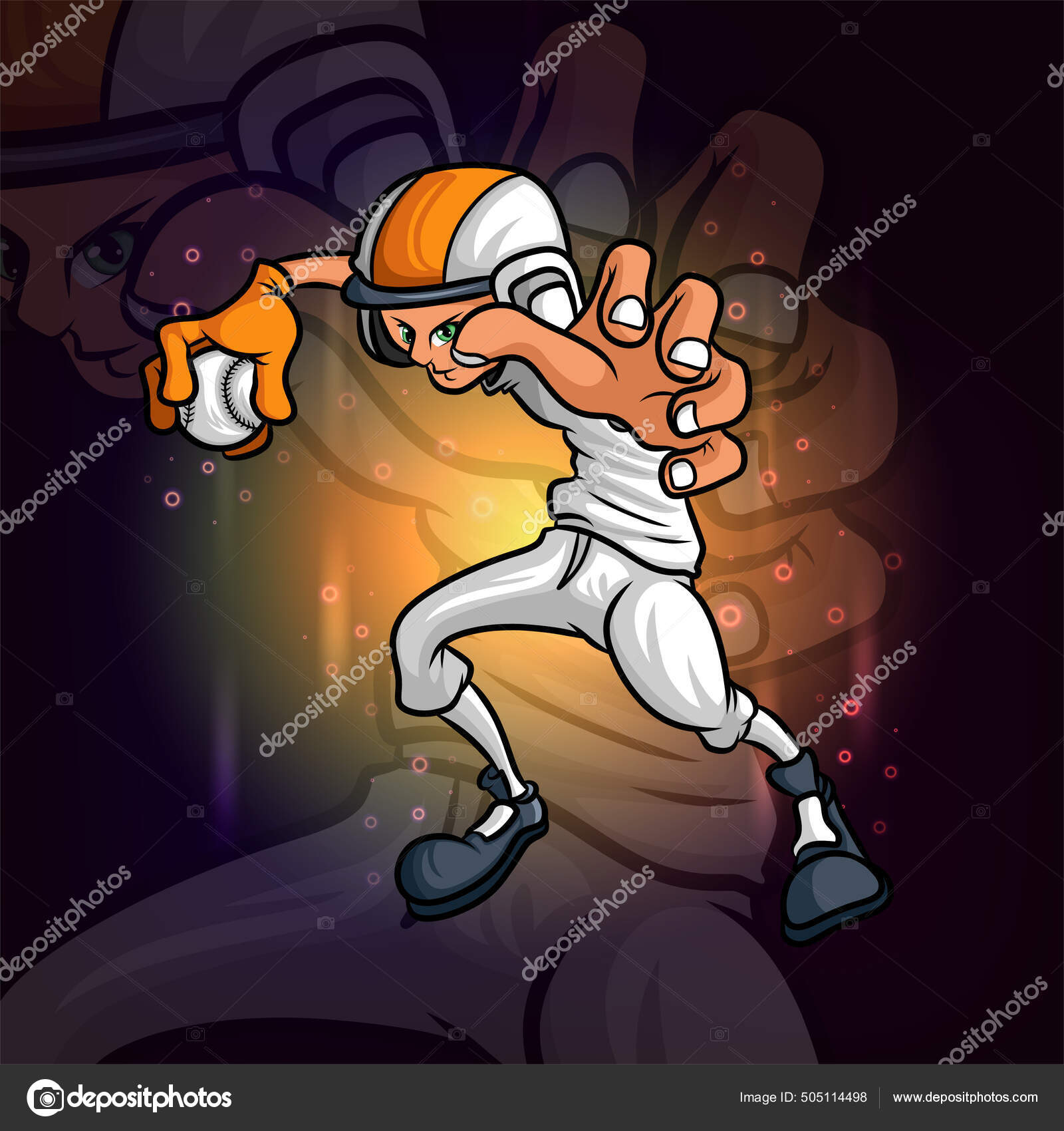 Baseball Catcher Helmet Cartoon Icon Stock Illustration - Download